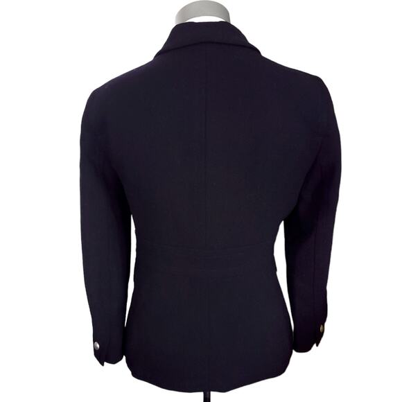 J CREW wool banded waist blazer black textured classic career suit jacket Size 8 - Picture 2 of 5